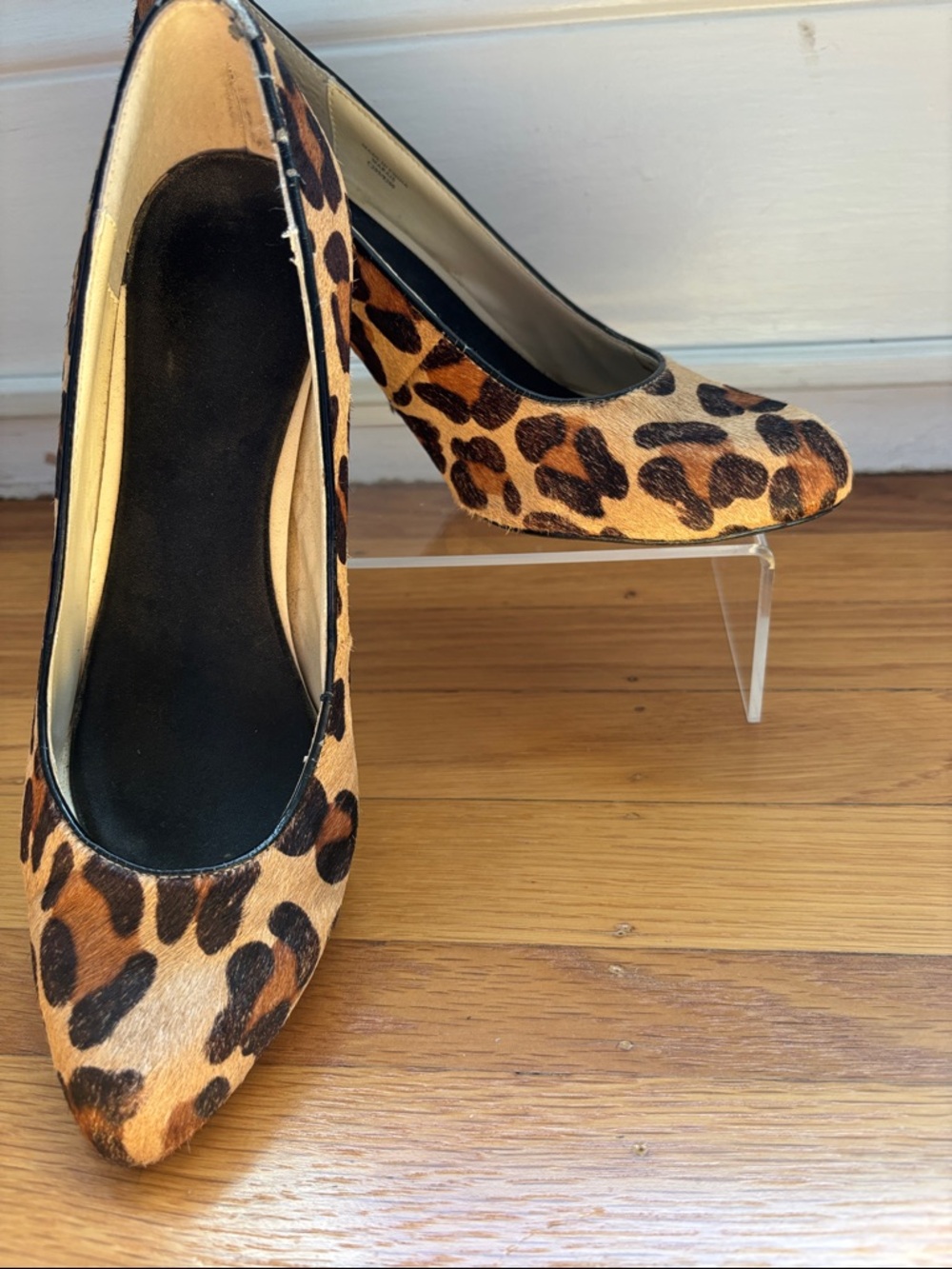 Max Studio Leopard Print Pointed Toe Pumps - Brown & Black